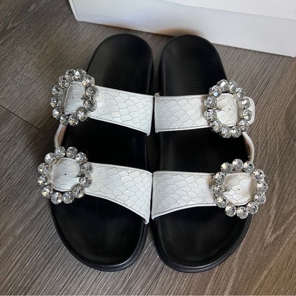 SCHUTZ Arial Sandals w/Rhinestone Buckles Size 9 - Picture 2 of 9
